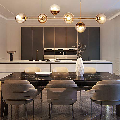 WZR Moderne Magic Bean Moleculen Kroonluchters,6 Lichten,E27 Lamp Socket,Aanpassing Plafondlamp voor Keuken Eiland… - Afbeelding 4