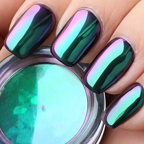 PrettyDiva Opal Chrome Nail Powder - Chameleon Nail Pigment Powder Mirror Finish, Fairy Shifting Pigment with MultiChrome Pigment Powder for Nails