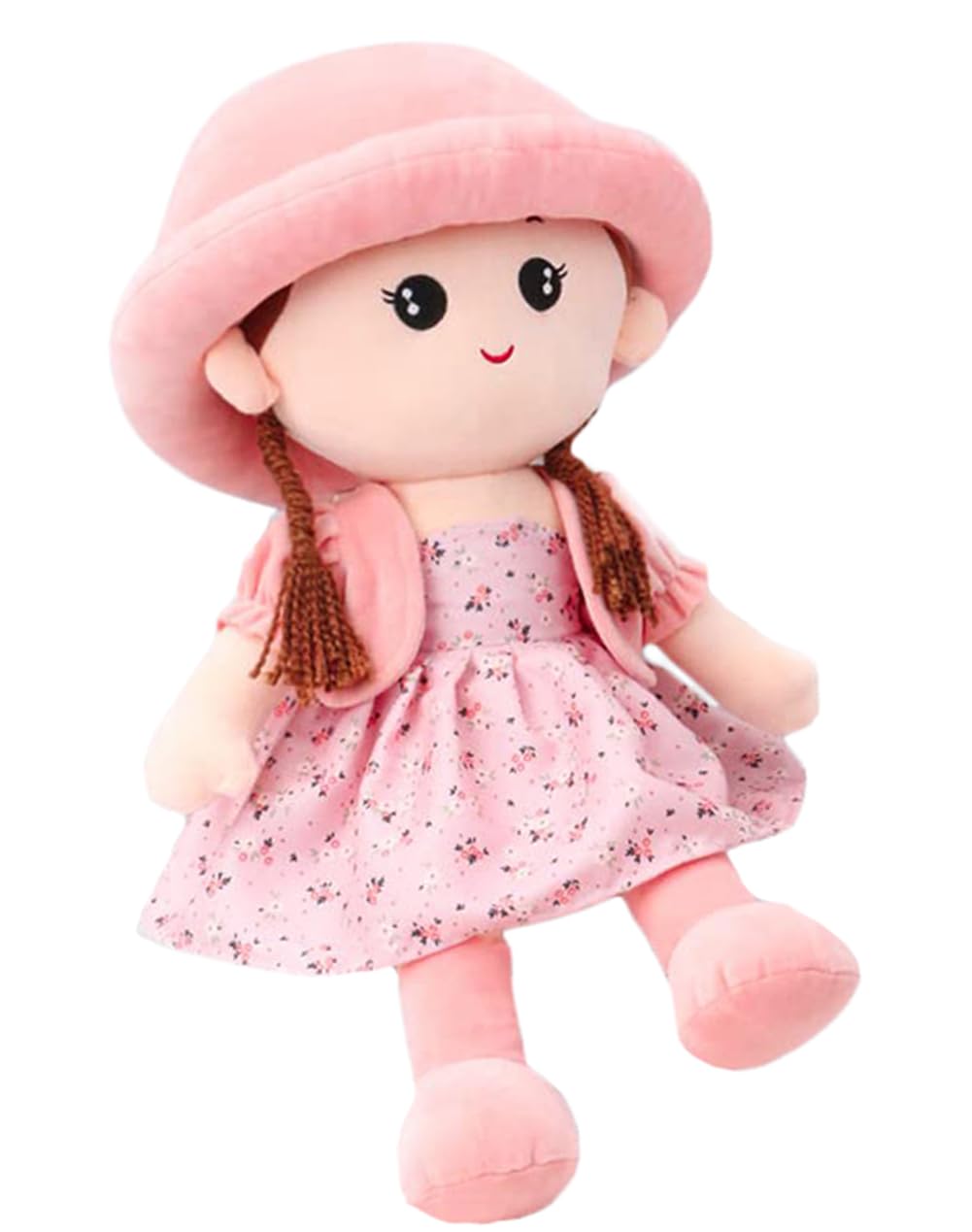 Adorable Baby Girl Rag Doll Soft Cuddly Ragdoll Princess Doll with Dress Removable Hat Soft Stuffed Plush Toy Dolls for Girls Age 0+, Baby First Doll Baby Shower Present Girl Birthday Christening Gift