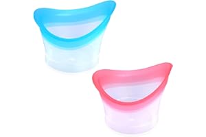 Gosknor 2pcs Eye Wash Cup, Reusable Silicone Eye Bath Cup for Quick Rinse & Relief Portable Flush Kit for Cleaning Dust Makeu