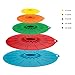 Silicone Food Lids - Set of 5 Colorful BPA Free Suction Covers - Heat Resistant Microwave Lids for Bowls, Cups, Pots and Pans - StoveTop, Oven, Fridge and Freezer Safe.