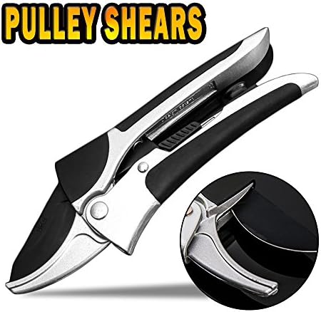 Hand Pruners 3 Stage Action By APRIL 14TH - Power Drive Ratchet Anvil Hand Pruning Shears - Sharp Tree Trimmers Secateurs Clippers with Safety Lock - Great for Weak Hands