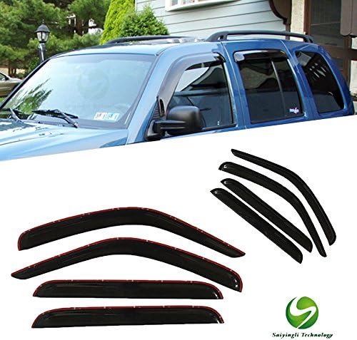 Saiyingli for 02-07 Liberty 4pcs Front & Rear Smoke Sun Rain Guard Vent Shade Window Visors