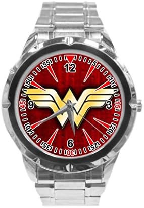 TURUI Custom Wonder Woman Design Silver Stainless Steel Band HOT NEW Sport Wrist watch