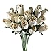 South Beach Crafts White Realistic Wooden Roses 32 Count