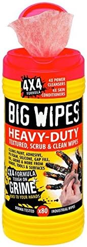 Big Wipes 60020046 "Red Top" Heavy Duty Industrial Textured Scrubbing Wipes, 80 count