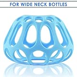 Honeypie Baby Bottle Holder (For Wide Neck Bottles): Premium Silicone Bottle Cover that Gives any Bottle Handles; Makes Feeding Baby Easier -(Color: Blue)
