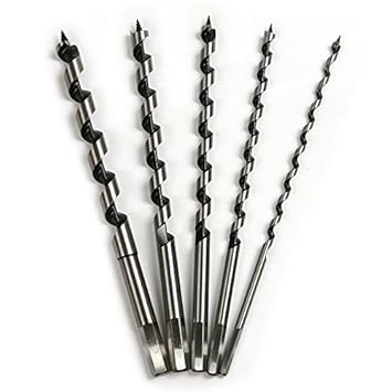 Generic 5Pcs Woodworking Augers Drill Bit 6mm 8mm 10mm 12mm 14mm Extra Long 230mm Brad Point Drill Bits Set Wood Boring