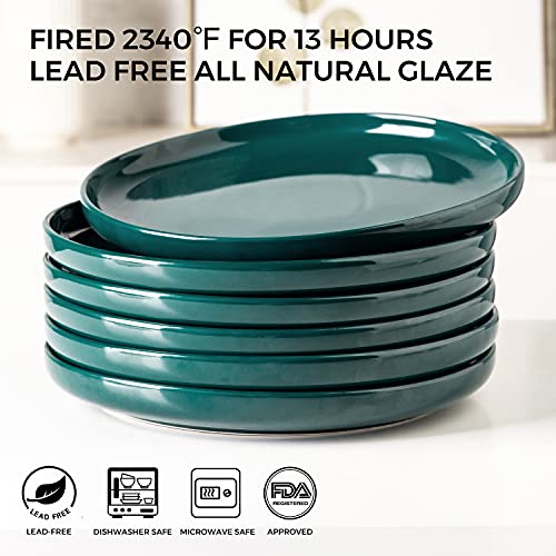 AmorArc Ceramic Dinner Plates Set of 6,10.5 inch Large Stoneware plates