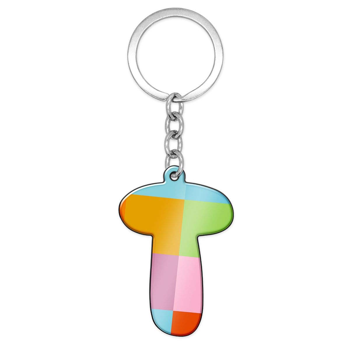 SoulCats® Keyring pendant letters multicolored chequered, letter:T