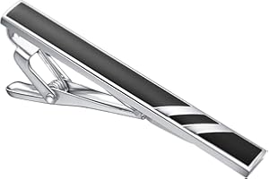 Asienice 3Pcs Black Gold Tie Clips For Men Set with Elegant Box Gold Tie Bar Set for Regular Ties