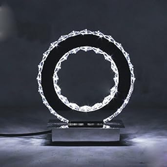Round LED Crystal Table Lamp Modern Diamond Ring Desk ...