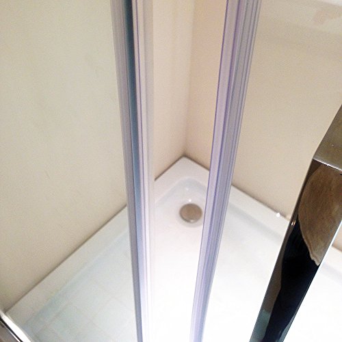 kleankin 35.5"x35.5"x74.75" Aluminum Semi Framed Sliding Glass Door Corner Shower Kit - Transparent/Silver - Thumbnail 5