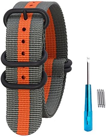Watch Bands 1.5mm Thickness Quality Zulu Straps Fabric Military Heavy Duty Ballistic Nylon Strap with Stainless Steel Buckle 2 Pack