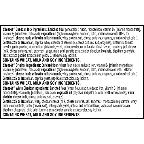CHEEZ-IT CHEESE CRACKERS, BAKED SNACK CRACKERS, LUNCH SNACKS, VARIETY PACK, 12.1OZ BOX (12 PACKS)