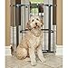 MidWest Homes for Pets 39 Inches Tall Walk-Though Steel Pet Gate, Pressure Mounted Dog Gatewith Glow Strip Measures 29-38 Inches Wide & Includes Two 3-Inch-Wide Extensions, Graphite