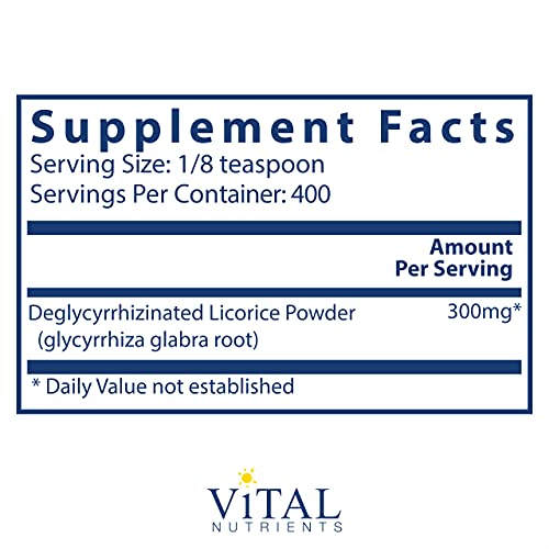 Vital Nutrients DGL Powder DGL Licorice Root Supplement Licorice