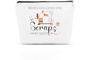 TBT Quilting Gifts for Women, Quilters Gifts for Women- Scraps Make Quilts- Sewing Gifts for Sewing Lovers, Seamstress Gifts Makup Bag, Gift for Sewer, Quilters for Birthday Christmas Gift Ideas