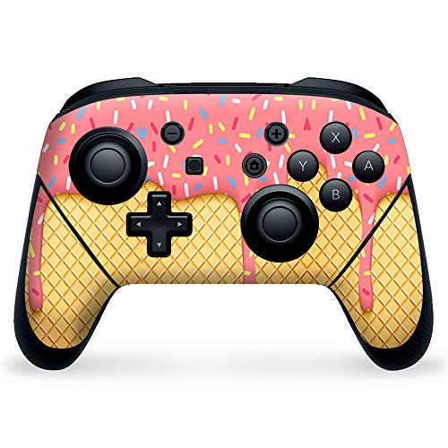 Skin Vinyl Decal Wrap for Nintendo Switch Pro Controller | Skins Stickers Cover | Ice Cream Cone Pink Sprinkles