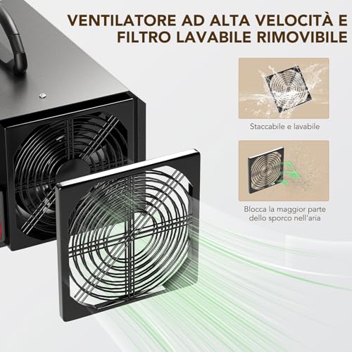 Ozone Generator for Water and Air, 30,000 mg/h Air Purifier Deodorant for 300㎡, Portable Ozonizer with Timer for Homes, Offices, Restaurants, Hotels, Bathrooms, Smoke, Pets