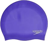 Speedo Unisex Youth Plain Moulded Silicone Swimming Cap Blue view 4