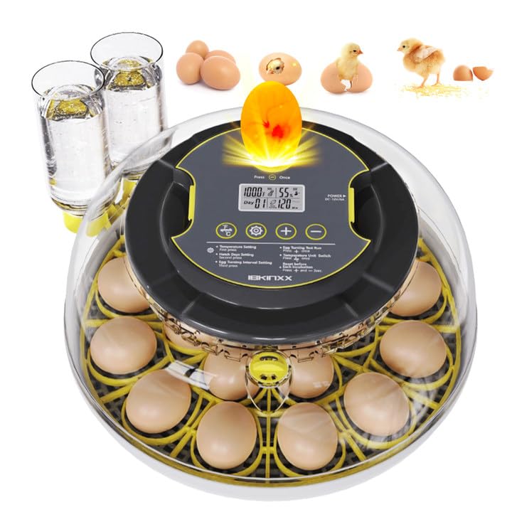 Photo 1 of ***Missing cord***IBKINXX Incubator for Hatching Eggs-18 Egg Capacity, 2026 Newly Upgraded Automatic Egg Turner, Temperature & Humidity Control, 360° Viewing for Chicken, Duck and Quail Eggs (Black)