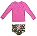 CharmLeaks Little Girls 2 Piece Rash Guard Swimsuit Beach Wear UV Protection Swim set, Pink, 18 Months