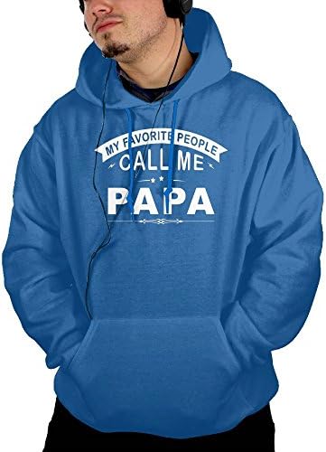 Men's My Favorite People Call Me Papa Grandpa Mountaineering Cool Hoodie Sweatshirt Size L RoyalBlue