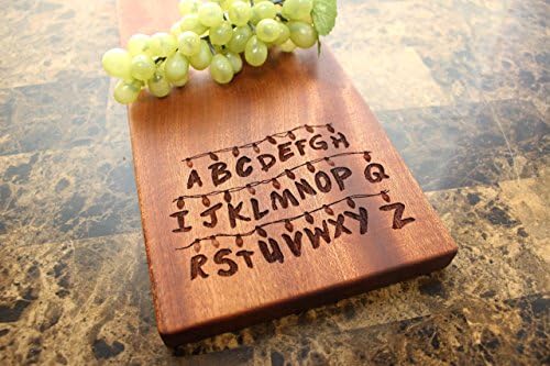 Stranger Things Personalized Sapele Cheese Board - Serving Platter, Wedding Gift, Birthday Gift, Housewarming Gift, Gift For Her, Gift For Him, Gift for Couple. #914