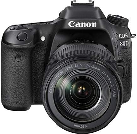 EOS 80D - Cámara réflex digital de 24.2 MP (pantalla táctil de 3", video Full HD, enfoque automático, WiFi, objetivo Canon EF 18 - 135 mm f/3.5 - 5.6 IS (versión importada))