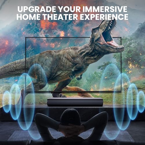 Yinet-EU Soundbar for TV, Bluetooth 5.3 56W Sound Bars ，17 Inch Small TV Speaker with 3 EQ-Modes, ARC/Opt/AUX Connect，Home Theatre Soundbars for PC/Gaming/Projectors