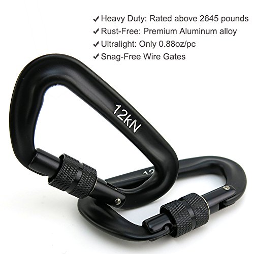 Outmate Hammock Carabiner Clip,12kN 7075 Aluminium Alloy Carabiners