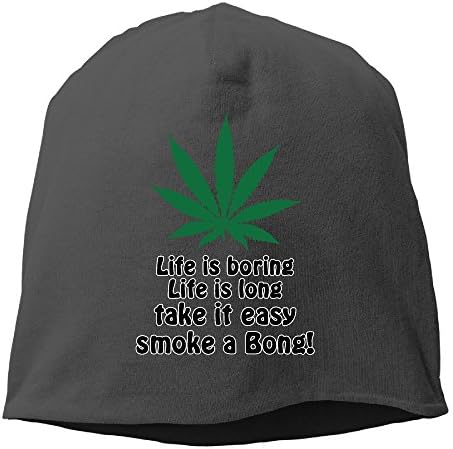 Smoke A Bong ,Women/Men Wool Hat Soft Stretch Beanies Skull Cap Black