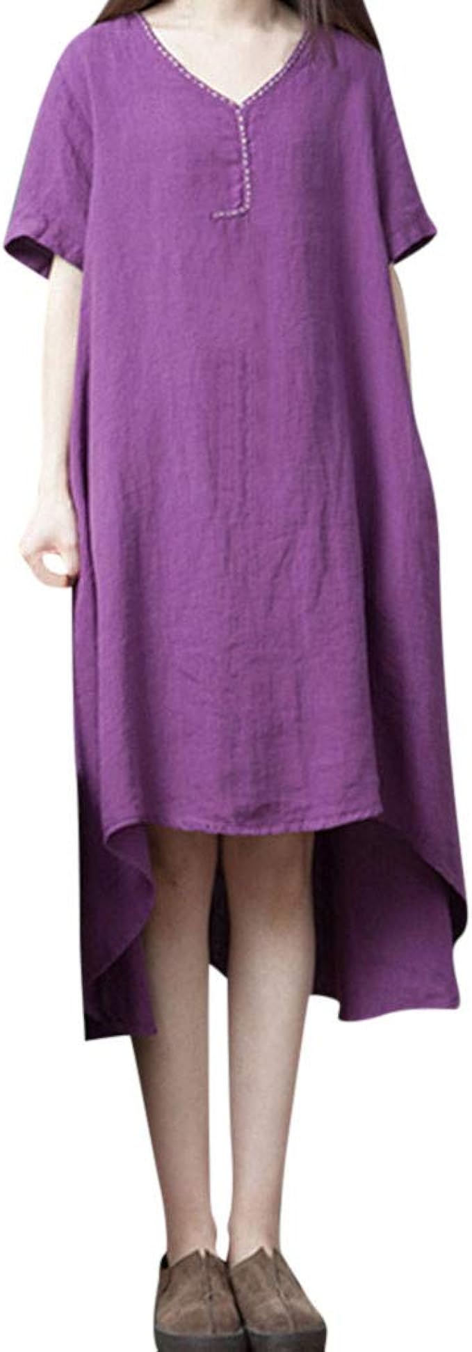 Gogatu レトロ 民族 綿 麻 ドレス ワンピース スーツ 原色 レディース 女 半袖 19 新しい 春 夏 オシャレ イエロー 招待 ロング 参列 可愛い ワンピース チュニック 通販 Amazon