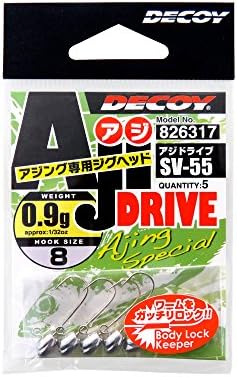 Decoy SV-55 Jig Head Aji Drive Hooks Size 8 , 0.9 grams (6317)
