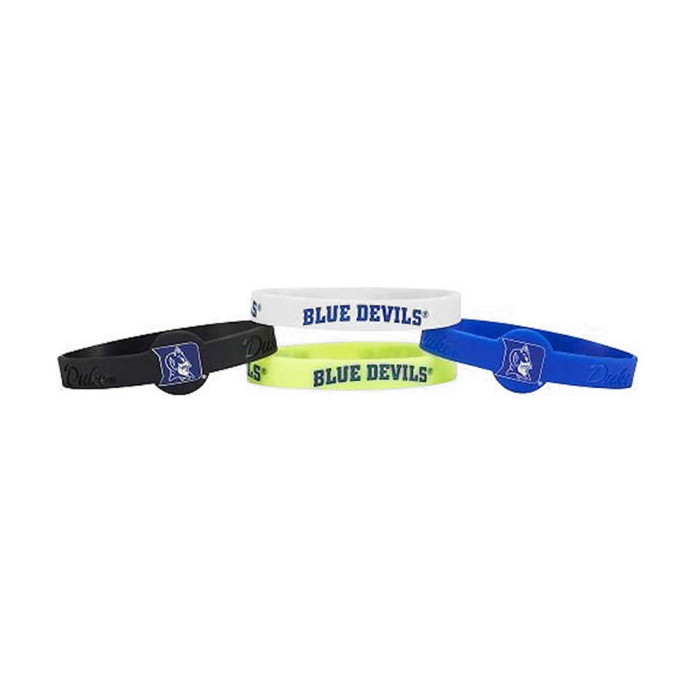 aminco NCAA Duke Blue Devils Silicone Bracelets 4 Pack