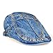 LOCOMO Blue Washed Jeans Denim Fabric Button Fake Pocket Flat Cap FFH118BLU
