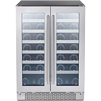 Zephyr Presrv Dual Zone Wine Cooler with Glass French Door. 24 Inch 5.15 cu/ft. Refrigerator for Under Counter, Wine…
