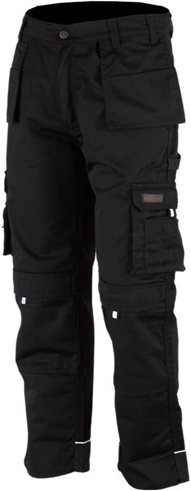 WrightFits Men Work Cargo Trouser Black Pro-11 Heavy Duty Multi Pockets