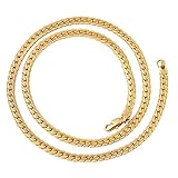 Usstore 1PC Women Men Necklace Fashion Gold Filled Curb Cuban Link Gold Pendant Chain Jewelry Gift (A)