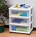 IRIS Wide 3-Drawer Cart, White