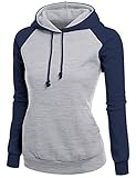 Arlyn Perez Womens Long Sleeve Contrast color Pullover Hoodie Sweatshirt