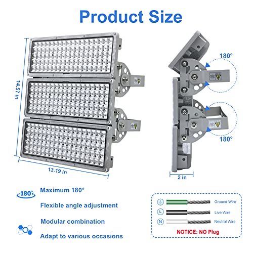 Kekeou GDIDEA LED Flood Light Outdoor Field Lighting Stadium Lights 300W LED Floodlight 30000LM