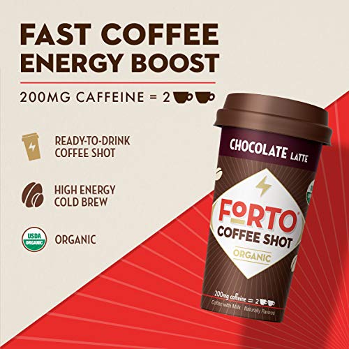 FORTO Coffee Shot - 200mg Caffeine, Chocolate Latte, Ready-to-Drink on the go, High Energy Cold Brew Coffee - Fast Coffee Energy Boost, Single Bottle Sample