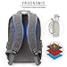KINGSLONG 15.6 inch Grey Laptop Backpack for Men Women, Stylish Buttons Decor Daypack with USB Charging Port, Water Resistant Computer Bag Notebook Bag Suitable for College Travel Work Gifts