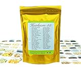 Heirloom Futures Seed Pack with 55 Varieties of Vegetable Seeds. 100% Non GMO Open Pollinated Non-Hybrid Naturally Grown Premium USA Seed Stock for All Gardeners.