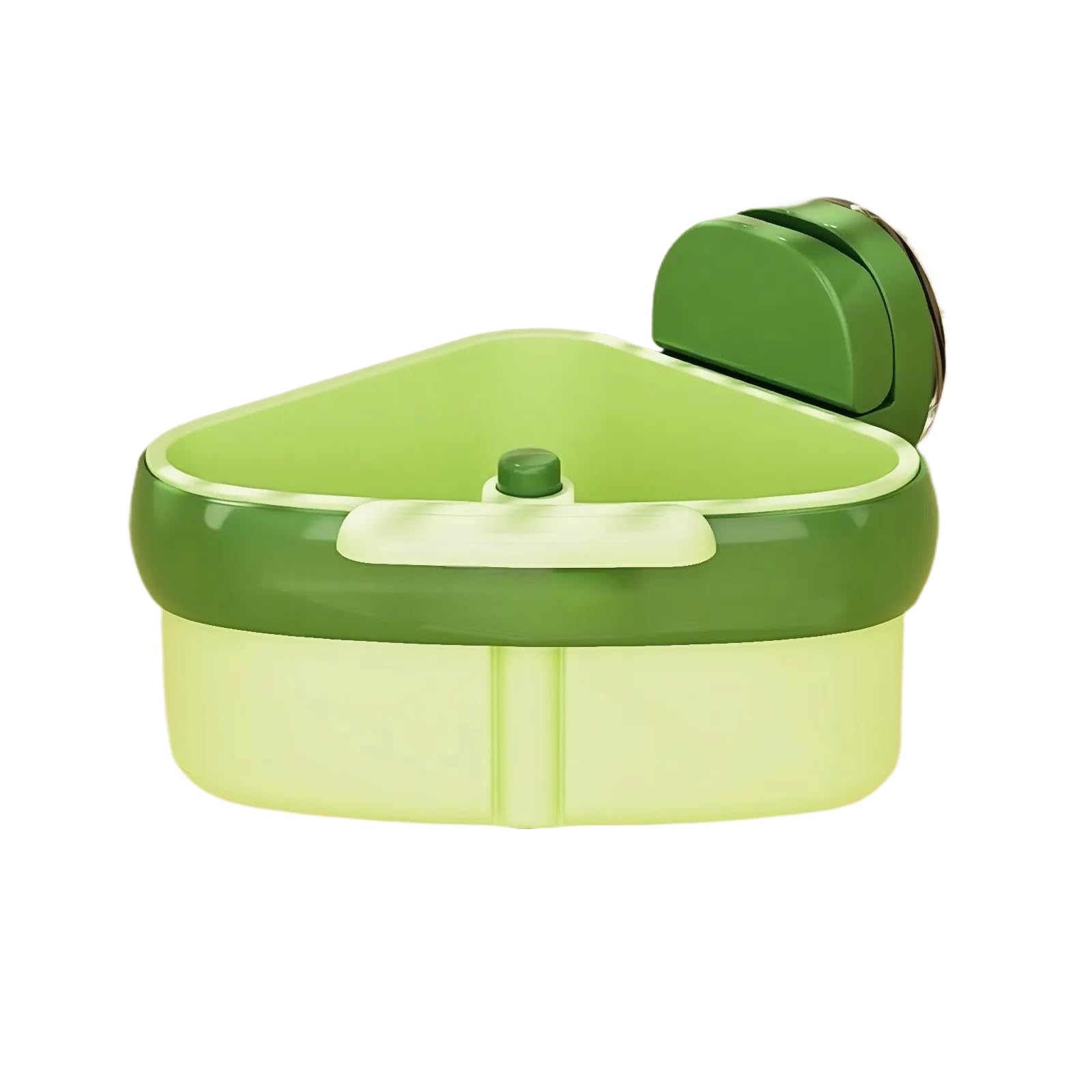 Photo 1 of Automatic Dumping Triangular Kitchen Sink Strainer with Suction Cup, Press Design Sink Drain Basket for Vegetables, Fruits, Food Scraps & Storage Rack for Sponges, Soap, Detergent, Space-Saving