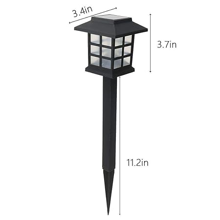 Solar Pathway Lights Outdoor Decor Garden Warm White Led Yard Stakes (2)