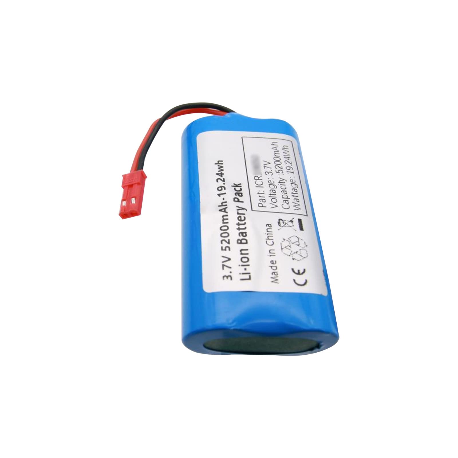 Qimoo 3.7V 5200mah Rechargeable Battery Pack Lithium Ion Batteries with JST-2P Connector for RC Truck, RC Boat, RC Stunt Car