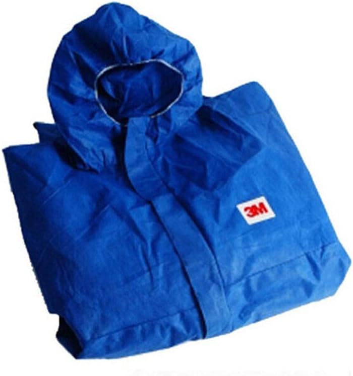 Aungoundet 3M-4532 Protective Coverall Blue Protective Hooded Suit Anti Static Anti Chemical Radiation Protection for Protect Against Germs, Droplets